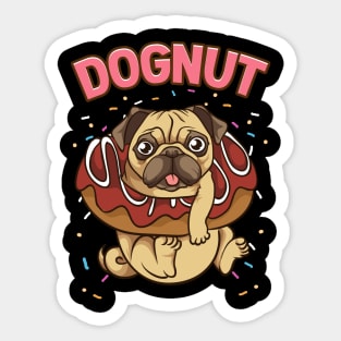 Dognut Cute & Funny Dog Donut Pun Sticker